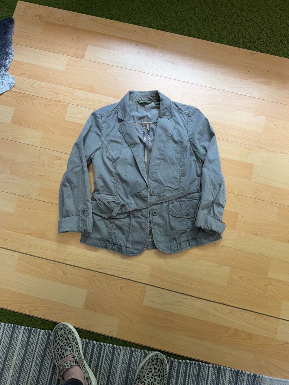 Eddie Bauer Women's Olive Green Utility Blazer Jacket Size 6